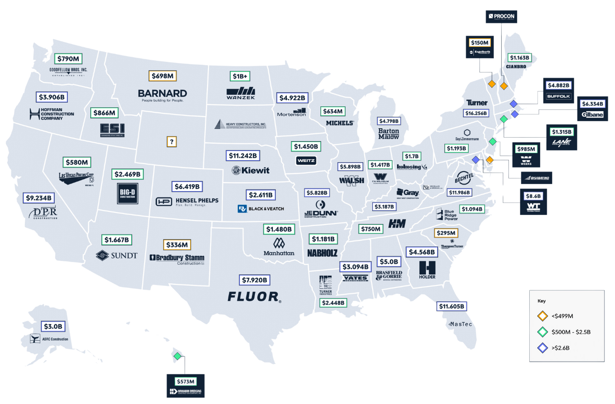 Top contractor in each state_map-1
